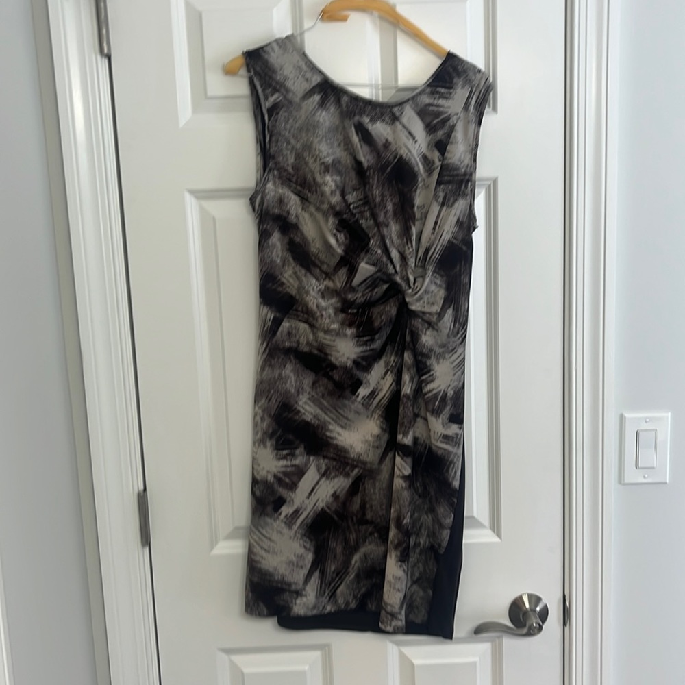 Gray and black dress